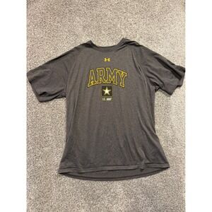 Under Armour Army Heatgear T-Shirt Mens 2XL Gray Loose Fit Double